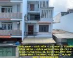 NHÀ ĐẸP – GIÁ TỐT – 78,9M² – 2 MẶT TIỀN HẺM – GẦN AEON TÂN PHÚ – P. bình hưng hòa, Q.